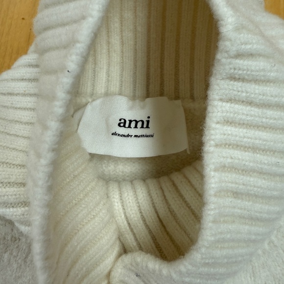 WHITE WOOL AMI DE COEUR SWEATER - Picture 2 of 5